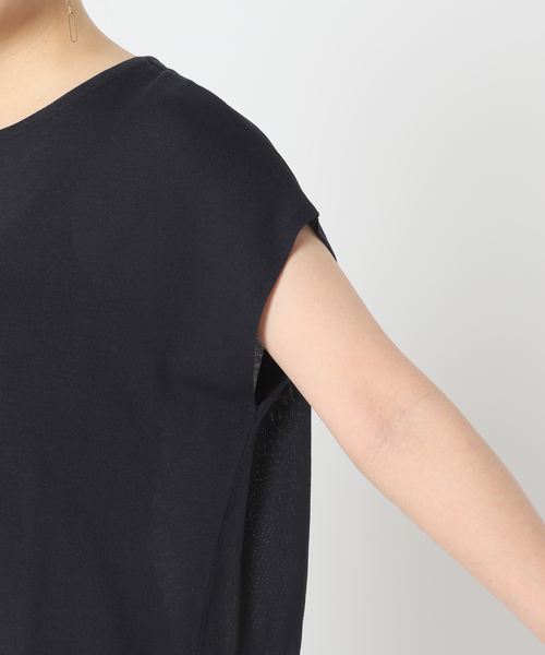 B.C STOCK(ベーセーストック)の「天竺編みフレンチ袖プルオーバー(Tシャツ/カットソー・レディース・ベージュ/ネイビー/ブラウン/オレンジ・FREE)」の8枚目の写真