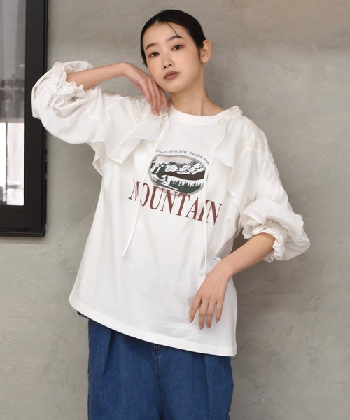 Alley by w closet(アリーバイダブルクローゼット)の「【Alley】スワトーパッチレースボレロ(シャツ/ブラウス・レディース・オフホワイト/ブラック・FREE)」の3枚目の写真