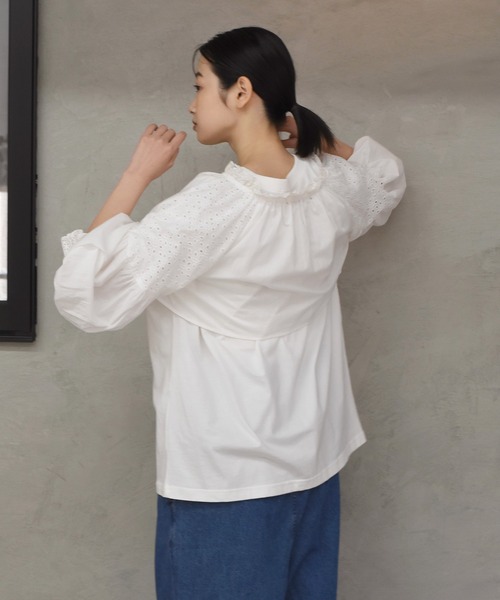 Alley by w closet(アリーバイダブルクローゼット)の「【Alley】スワトーパッチレースボレロ(シャツ/ブラウス・レディース・オフホワイト/ブラック・FREE)」の6枚目の写真