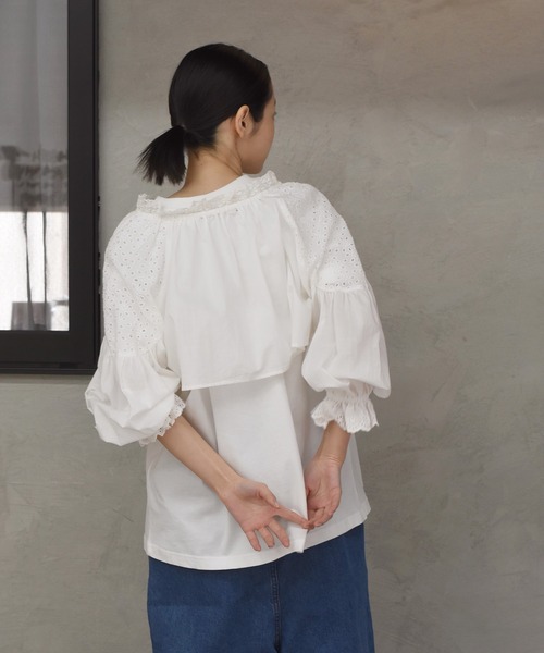 Alley by w closet(アリーバイダブルクローゼット)の「【Alley】スワトーパッチレースボレロ(シャツ/ブラウス・レディース・オフホワイト/ブラック・FREE)」の12枚目の写真