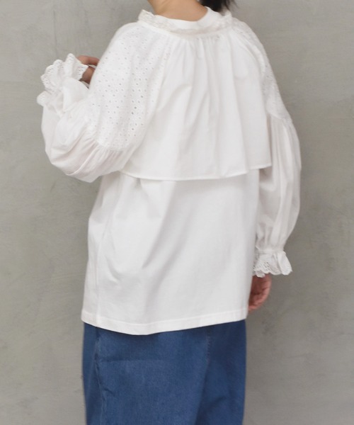 Alley by w closet(アリーバイダブルクローゼット)の「【Alley】スワトーパッチレースボレロ(シャツ/ブラウス・レディース・オフホワイト/ブラック・FREE)」の13枚目の写真