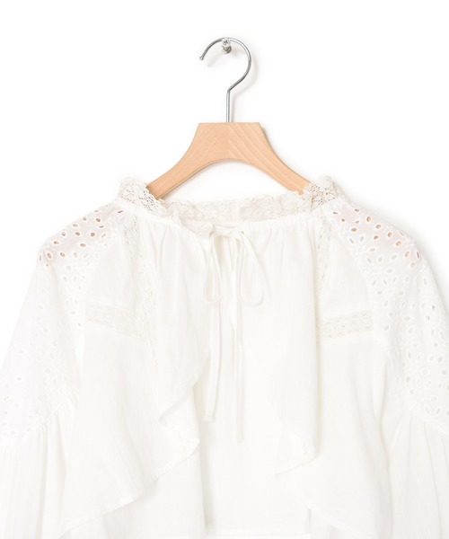 Alley by w closet(アリーバイダブルクローゼット)の「【Alley】スワトーパッチレースボレロ(シャツ/ブラウス・レディース・オフホワイト/ブラック・FREE)」の10枚目の写真