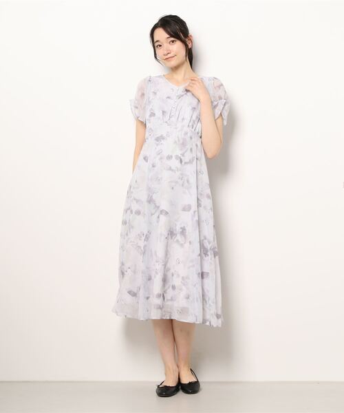 MISCH MASCH（ミッシュマッシュ）の「ウォーターカラーワンピース【美人百花5月号掲載】（ワンピース・レディース・パープル系その他/イエロー系その他・MEDIUM）」の6枚目の写真