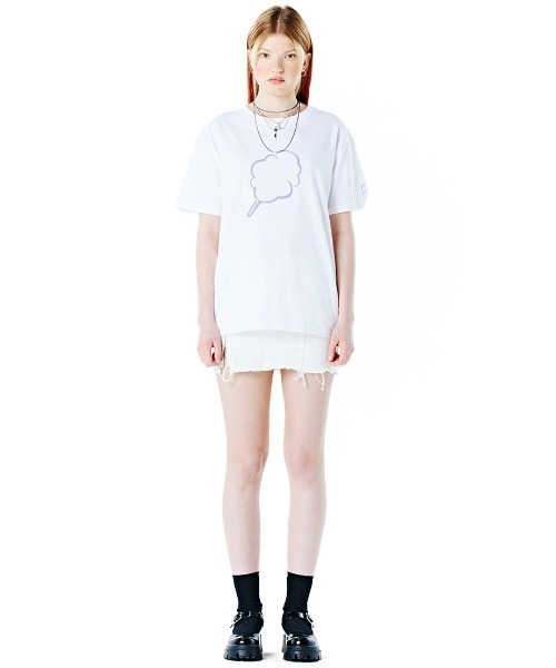 CLOTTY（クロッティ）の「『CLOTTY/クロッティー』OUTLINE CC T-SHIRT/アウトライン ビック綿あめ 半袖Tシャツ カットソー（Tシャツ/カットソー・レディース・イエロー/ブルー/ネイビー/ホワイト・FREE）」の7枚目の写真