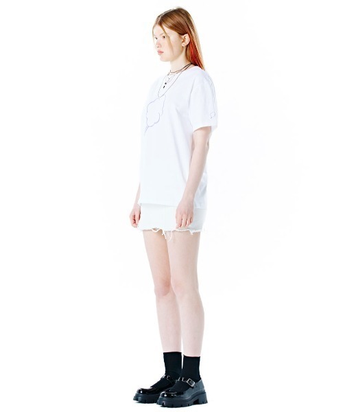 CLOTTY（クロッティ）の「『CLOTTY/クロッティー』OUTLINE CC T-SHIRT/アウトライン ビック綿あめ 半袖Tシャツ カットソー（Tシャツ/カットソー・レディース・イエロー/ブルー/ネイビー/ホワイト・FREE）」の8枚目の写真