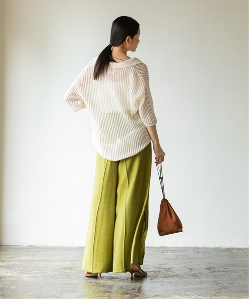 NOBLE ファジーリネンスリットフレアパンツ　36 NOBLE ファジーリネンスリットフレアパンツ 36