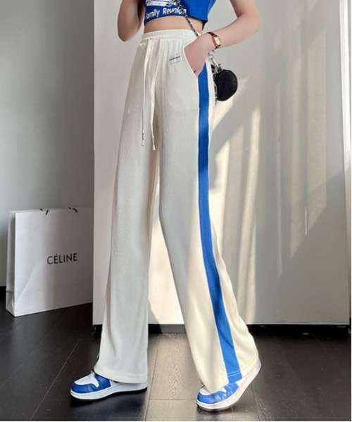 SONA(ソナ)の「SONYUNARA 配色サイドラインリブゴムパンツ(その他パンツ・レディース・ブラック/ブルー/グリーン/アイボリー・FREE)」の2枚目の写真