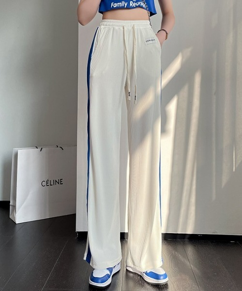 SONA(ソナ)の「SONYUNARA 配色サイドラインリブゴムパンツ(その他パンツ・レディース・ブラック/ブルー/グリーン/アイボリー・FREE)」の7枚目の写真