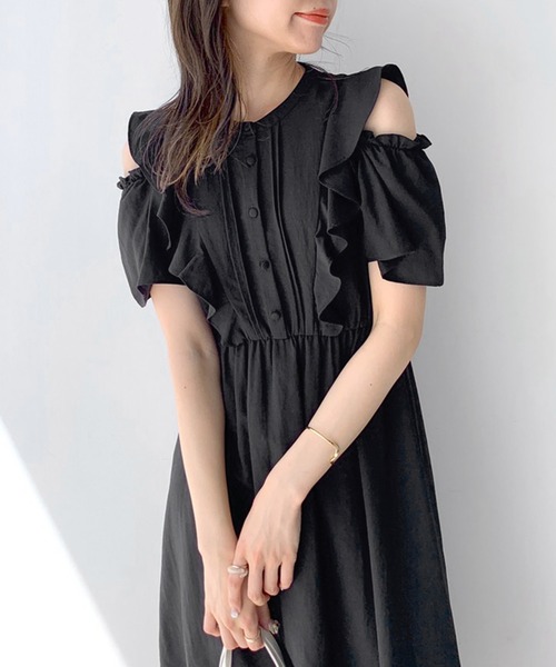 オリーブデオリーブ　ワンピース　ブラック OLIVE des OLIVE（オリーブデオリーブ）の「【WEB限定カラー有