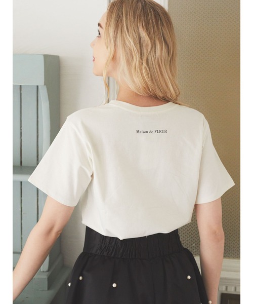 Maison de FLEUR(メゾンドフルール)の「Mickey&Minnie/Tシャツ(Tシャツ/カットソー・レディース・ピンク/ホワイト・FREE)」の3枚目の写真