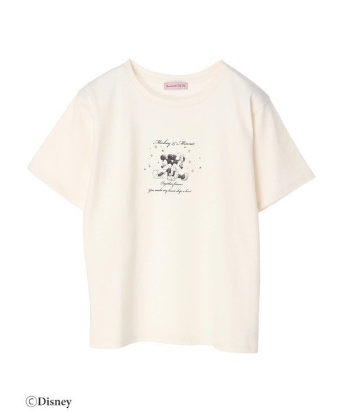 Maison de FLEUR(メゾンドフルール)の「Mickey&Minnie/Tシャツ(Tシャツ/カットソー・レディース・ピンク/ホワイト・FREE)」の5枚目の写真