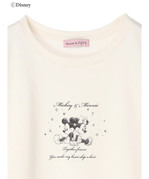 Maison de FLEUR(メゾンドフルール)の「Mickey&Minnie/Tシャツ(Tシャツ/カットソー・レディース・ピンク/ホワイト・FREE)」の8枚目の写真