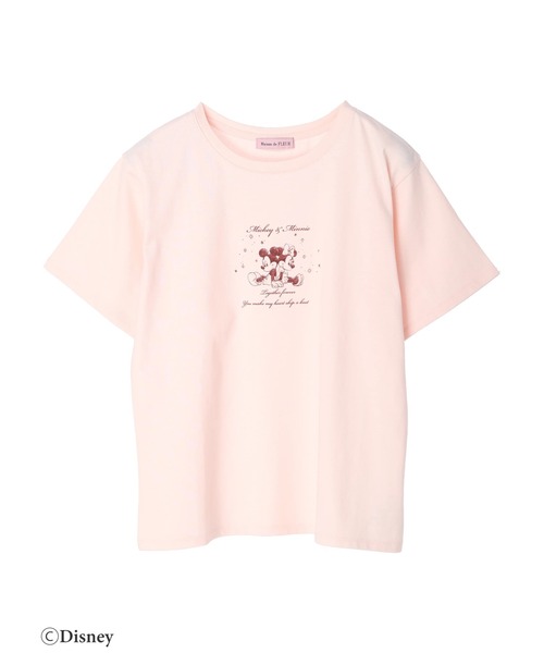Maison de FLEUR(メゾンドフルール)の「Mickey&Minnie/Tシャツ(Tシャツ/カットソー・レディース・ピンク/ホワイト・FREE)」の6枚目の写真