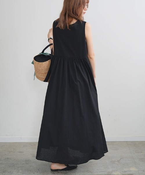 リネンフレアロングワンピース
