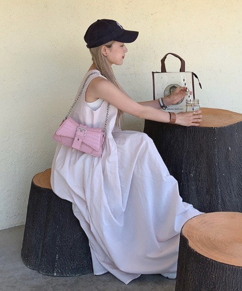 リネンフレアロングワンピース（ワンピース）｜Futier land（フュー