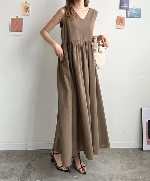 Futier land（フューティアランド）の「リネンフレアロングワンピース
