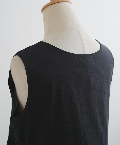 Futier land（フューティアランド）の「リネンフレアロングワンピース（ワンピース・レディース・ブラック/オレンジ/オートミール/グリーン/ライトパープル/ライトグリーン/ブラウン/マスタード・FREE）」の12枚目の写真