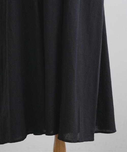 Futier land（フューティアランド）の「リネンフレアロングワンピース（ワンピース・レディース・ブラック/オレンジ/オートミール/グリーン/ライトパープル/ライトグリーン/ブラウン/マスタード・FREE）」の14枚目の写真