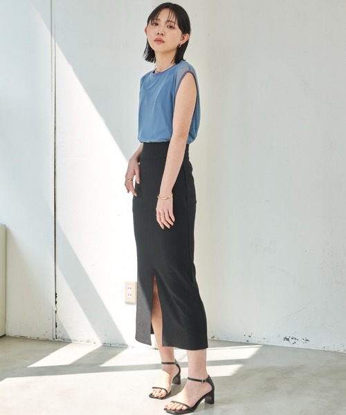 Aunt Marie's(アントマリーズ)の「シアーレイヤードノースリーブトップス(Tシャツ/カットソー・レディース・ブラック/ブルー/ボルドー/モカ・FREE)」の21枚目の写真