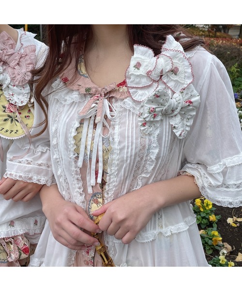 #snc ピンクハウス PINKHOUSE シャツ・ブラウス 白 レース リボン 半袖 シースルー レディース [875322] snc ピンクハウス PINKHOUSE シャツ・ブラウス 白 レース リボン
