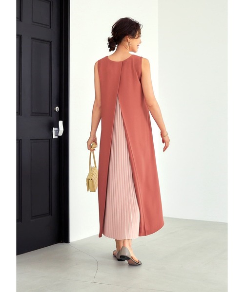 STYLE DELI(スタイルデリ)の「【LUXE】配色バックプリーツAラインワンピース(ワンピース・レディース・ピンク/ブルー・01/02)」の1枚目の写真