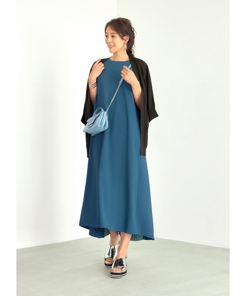 STYLE DELI(スタイルデリ)の「【LUXE】配色バックプリーツAラインワンピース(ワンピース・レディース・ピンク/ブルー・01/02)」の17枚目の写真