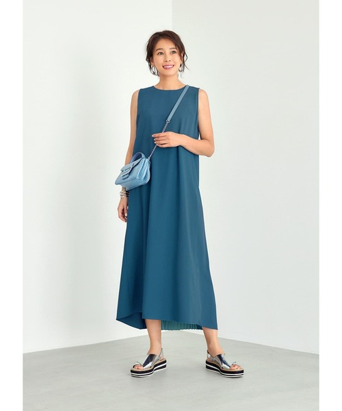 STYLE DELI(スタイルデリ)の「【LUXE】配色バックプリーツAラインワンピース(ワンピース・レディース・ピンク/ブルー・01/02)」の14枚目の写真