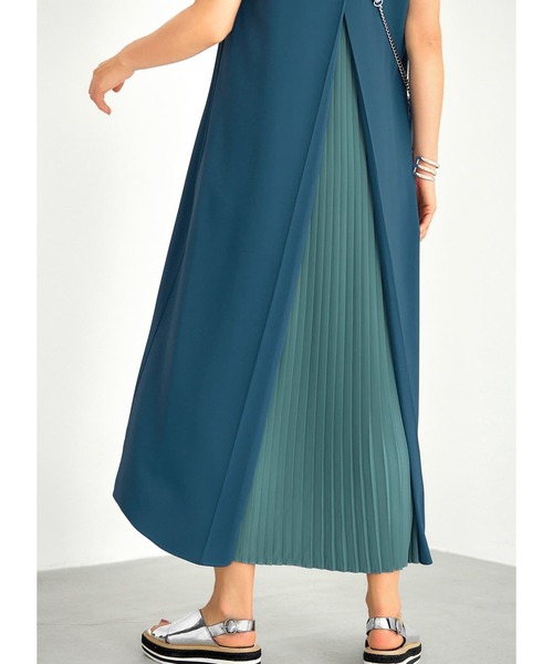 STYLE DELI(スタイルデリ)の「【LUXE】配色バックプリーツAラインワンピース(ワンピース・レディース・ピンク/ブルー・01/02)」の6枚目の写真