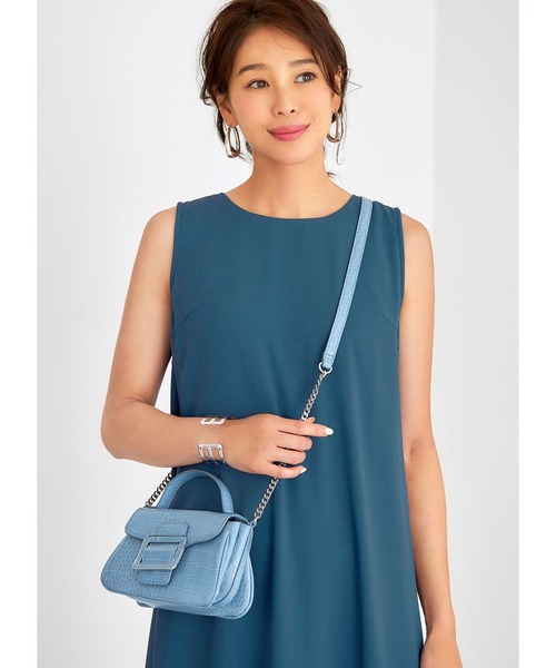 STYLE DELI(スタイルデリ)の「【LUXE】配色バックプリーツAラインワンピース(ワンピース・レディース・ピンク/ブルー・01/02)」の3枚目の写真