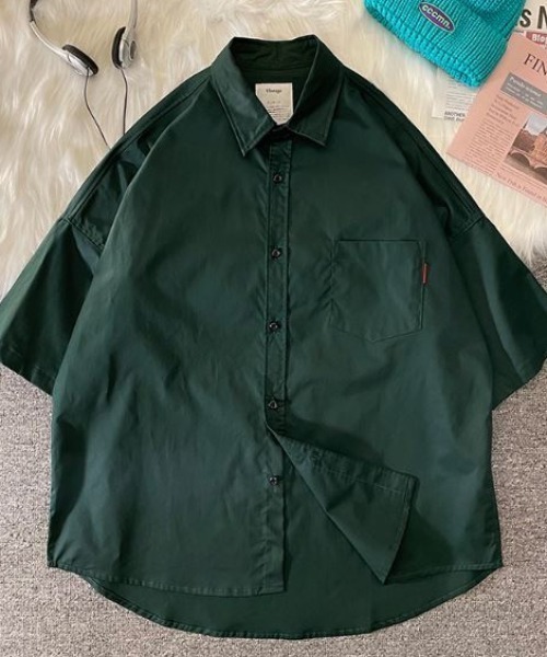 MAISON CLUB(メゾンクラブ)の「【MAISON CLUB】REDBOXストリートドロップショルダーシャツ SCCH017(シャツ/ブラウス・メンズ・ネイビー/グリーン・FREE)」の2枚目の写真