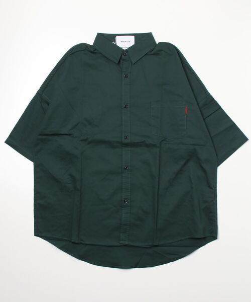 MAISON CLUB(メゾンクラブ)の「【MAISON CLUB】REDBOXストリートドロップショルダーシャツ SCCH017(シャツ/ブラウス・メンズ・ネイビー/グリーン・FREE)」の4枚目の写真