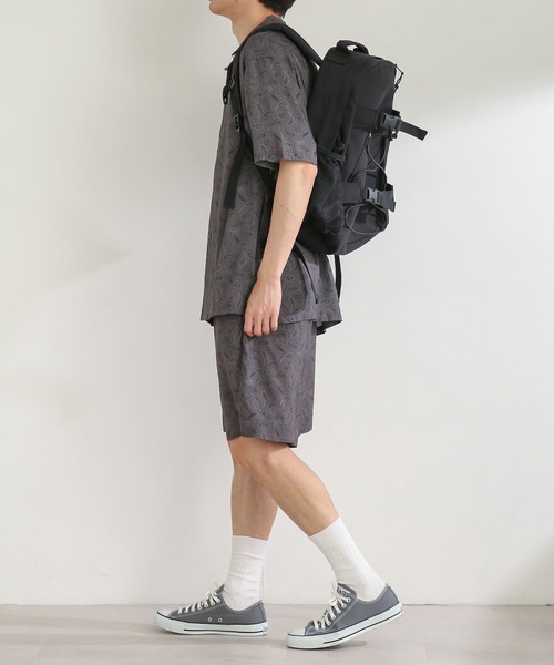 SENSE OF PLACE by URBAN RESEARCH（センスオブプレイスバイアーバンリサーチ）の「『セットアップ対応』ペイズリーオープンカラーシャツ(5分袖)（シャツ/ブラウス・メンズ・ライトベージュ/チャコールグレー・LARGE/MEDIUM）」の6枚目の写真