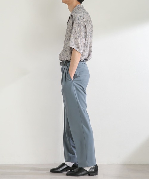 SENSE OF PLACE by URBAN RESEARCH（センスオブプレイスバイアーバンリサーチ）の「『セットアップ対応』ペイズリーオープンカラーシャツ(5分袖)（シャツ/ブラウス・メンズ・ライトベージュ/チャコールグレー・LARGE/MEDIUM）」の14枚目の写真