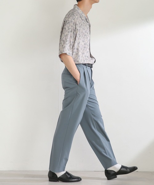 SENSE OF PLACE by URBAN RESEARCH（センスオブプレイスバイアーバンリサーチ）の「『セットアップ対応』ペイズリーオープンカラーシャツ(5分袖)（シャツ/ブラウス・メンズ・ライトベージュ/チャコールグレー・LARGE/MEDIUM）」の15枚目の写真