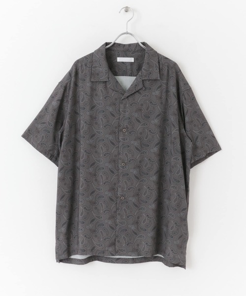 SENSE OF PLACE by URBAN RESEARCH（センスオブプレイスバイアーバンリサーチ）の「『セットアップ対応』ペイズリーオープンカラーシャツ(5分袖)（シャツ/ブラウス・メンズ・ライトベージュ/チャコールグレー・LARGE/MEDIUM）」の22枚目の写真