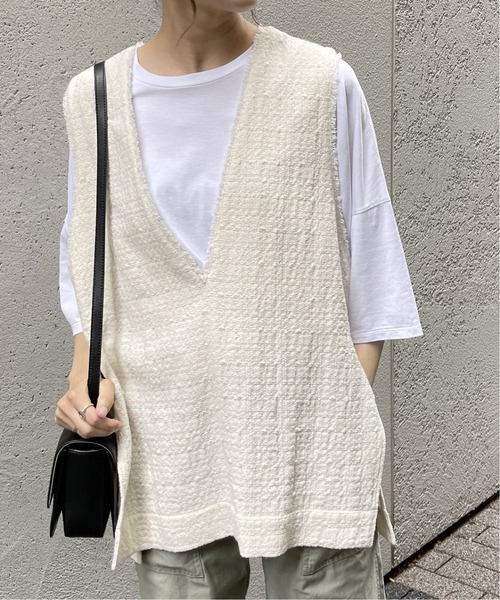 TICCA（ティッカ）の「【TICCA/ティッカ】 別注DAVID MOLLISONスクエアTシャツ（Tシャツ/カットソー・レディース・ブルー系その他/イエロー/ホワイト・FREE）」の13枚目の写真