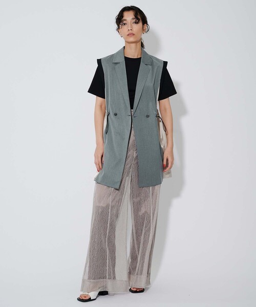 CITY TOKYO（シティトウキョウ）の「サイドドロストテーラードベスト（テーラードジャケット・レディース・グレー/カーキ・FREE）」の15枚目の写真