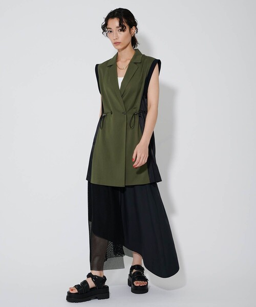 CITY TOKYO（シティトウキョウ）の「サイドドロストテーラードベスト（テーラードジャケット・レディース・グレー/カーキ・FREE）」の9枚目の写真