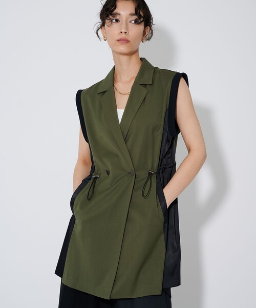 CITY TOKYO（シティトウキョウ）の「サイドドロストテーラードベスト（テーラードジャケット・レディース・グレー/カーキ・FREE）」の18枚目の写真
