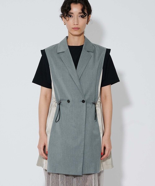 CITY TOKYO（シティトウキョウ）の「サイドドロストテーラードベスト（テーラードジャケット・レディース・グレー/カーキ・FREE）」の12枚目の写真