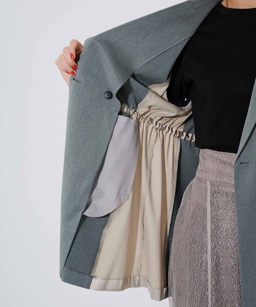 CITY TOKYO（シティトウキョウ）の「サイドドロストテーラードベスト（テーラードジャケット・レディース・グレー/カーキ・FREE）」の7枚目の写真