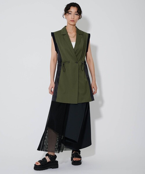 CITY TOKYO（シティトウキョウ）の「サイドドロストテーラードベスト（テーラードジャケット・レディース・グレー/カーキ・FREE）」の22枚目の写真