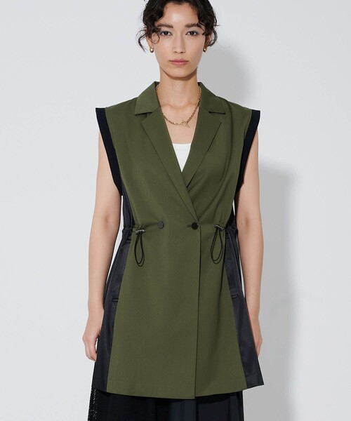 CITY TOKYO（シティトウキョウ）の「サイドドロストテーラードベスト（テーラードジャケット・レディース・グレー/カーキ・FREE）」の17枚目の写真