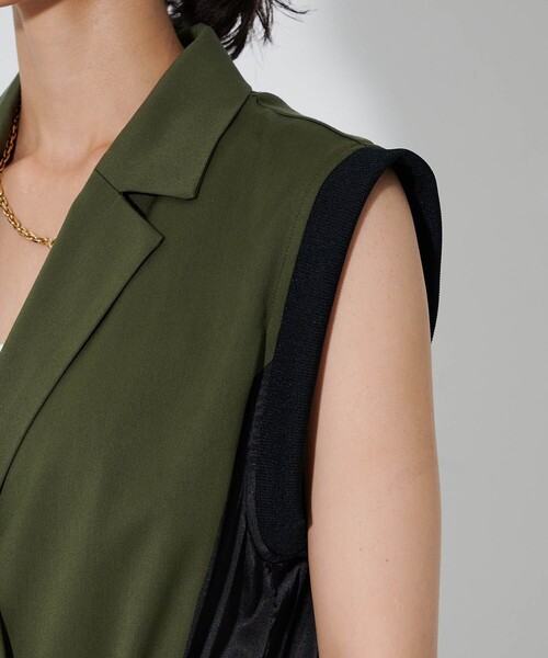 CITY TOKYO（シティトウキョウ）の「サイドドロストテーラードベスト（テーラードジャケット・レディース・グレー/カーキ・FREE）」の8枚目の写真