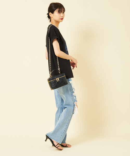 U by SPICK&SPAN(ユーバイスピックアンドスパン)の「【AULENTTI/オウレンティ】キルティングバニティBAG(ショルダーバッグ・レディース・ブラック・FREE)」の14枚目の写真