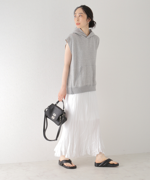 plage(プラージュ)の「【THYARD/スヤード】 SP SIDE ZIP フーディー(Tシャツ/カットソー・レディース・グレー/ホワイト系その他・FREE)」の4枚目の写真