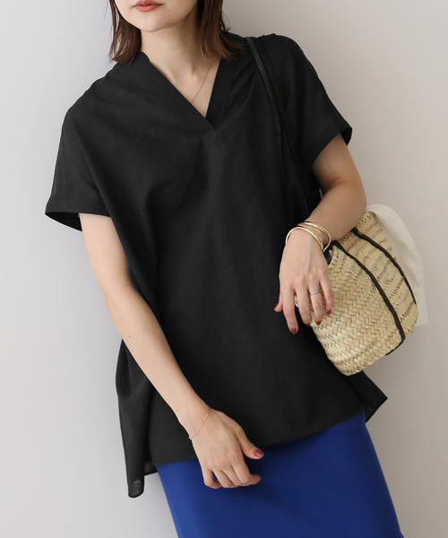 スローブイエナ☆スキッパーブラウス☆美品 シャツカラースキッパーブラウス | スローブ イエナ(SLOBE IENA