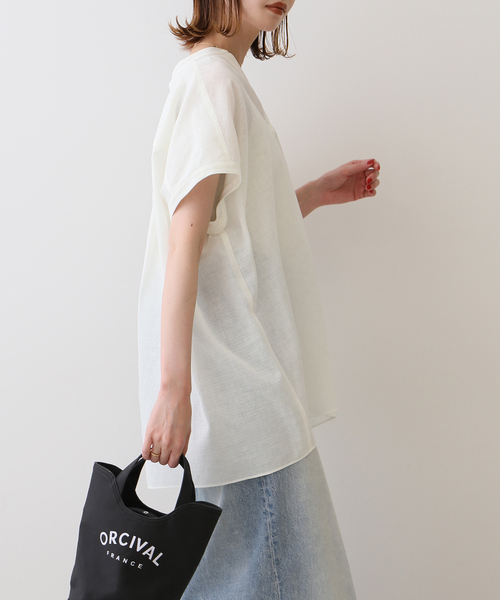 SLOBE IENA(スローブイエナ)の「スラブボイルスキッパーブラウス【手洗い可能】(シャツ/ブラウス・レディース・ホワイト/ブラック/カーキ・FREE)」の18枚目の写真