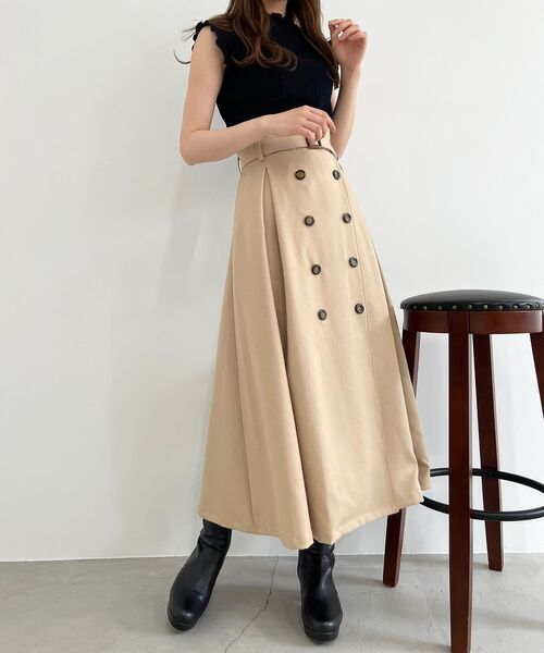 MAJESTIC LEGON（マジェスティックレゴン）の「Ladyトレンチスカート（スカート・レディース・ベージュ/ブラック・MEDIUM）」の8枚目の写真