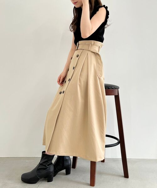 MAJESTIC LEGON（マジェスティックレゴン）の「Ladyトレンチスカート（スカート・レディース・ベージュ/ブラック・MEDIUM）」の11枚目の写真